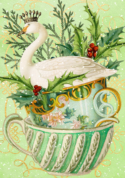 Madame Treacle Christmas card swan